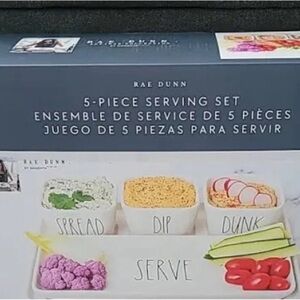 Rae Dunn White and Cream 5-Piece Serving Set